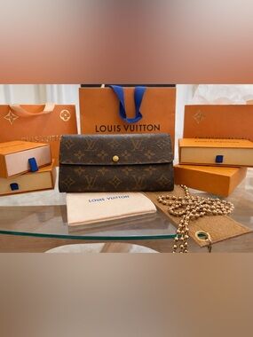 Louis Vuitton Monogram Canvas Foldover Wallet in Brown